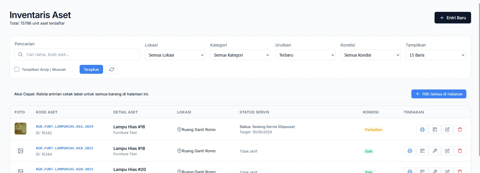 Master Asset Inventory View