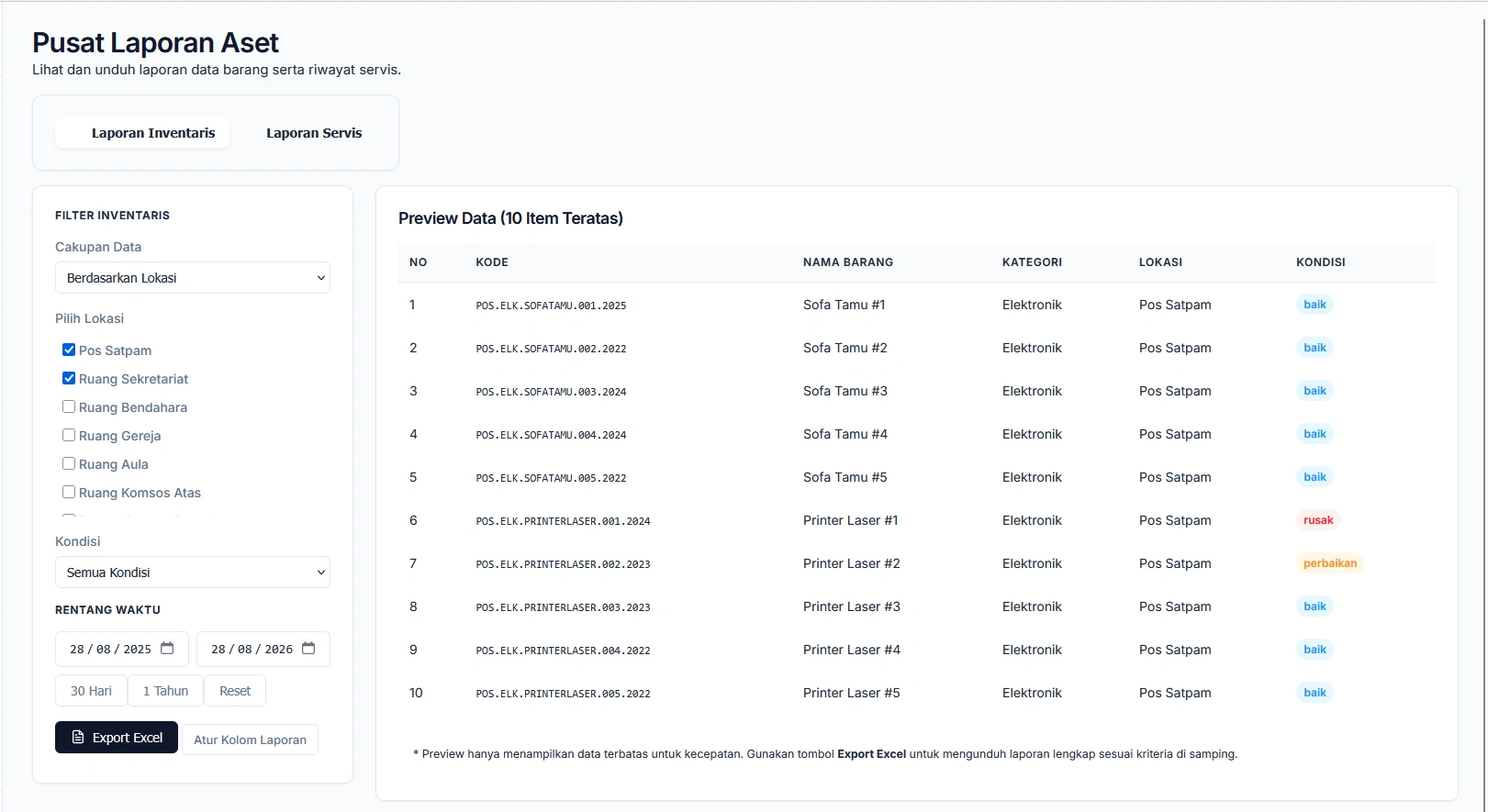 Asset Report Generation